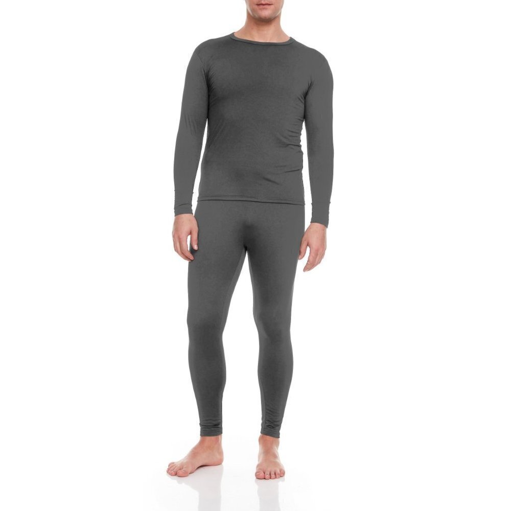 Thermals Men Charcoal Underwear Microfiber Fleece Long Johns Winter Base Layer